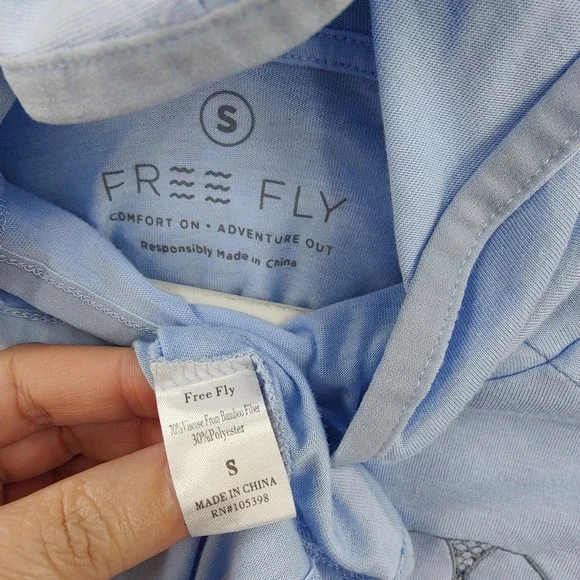 Free Fly Women Bamboo Lightweight Hoodie II Gorp Coastal S Blue UPF 20+ Mermaid - Picture 6 of 16